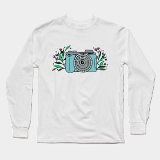 Whimsical camera with flowers Long Sleeve T-Shirt